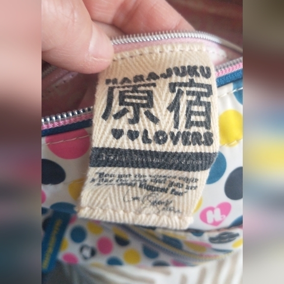 Y2K Harajuku Lovers 90"s Crossbody Bag Heart Girl Purse Blue Yellow Pink Vintage - Picture 15 of 15